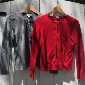 LOT Two Small Petite Cardigans LOFT and Ann Taylor